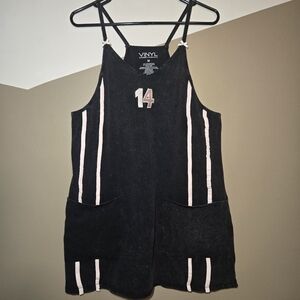 Vinyl Threads Black Tie Dye Athletic Mini Dress Pink Accents Size Medium Pockets